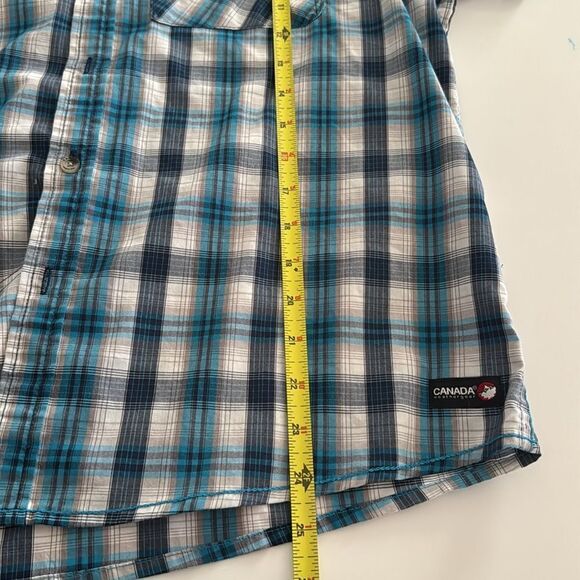 Canada Weather Gear plaid Checkered short 
Sleeve shirt EUC - Picture 5 of 6
